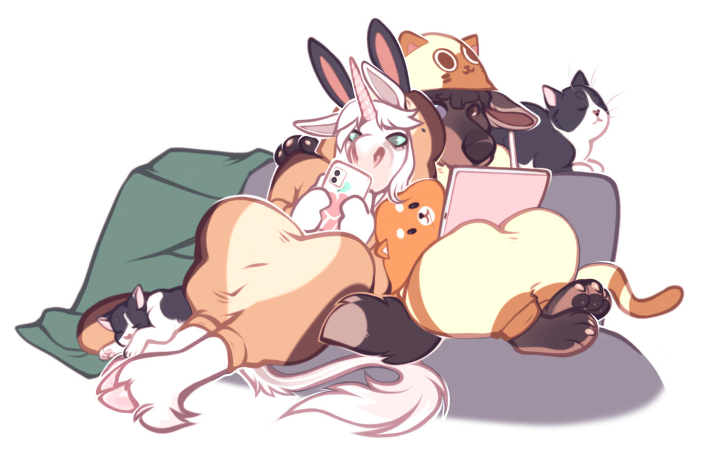 It was a little chilly when I drew this, we were in kigus on the couch with the cats while I worked!