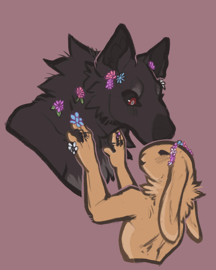 Who knew a wolf would look so good in valley flowers!