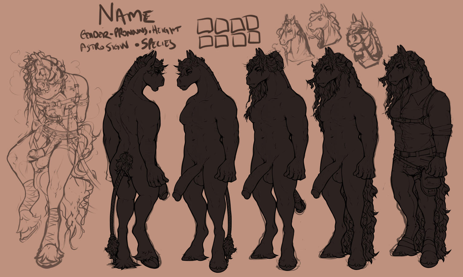 Really cool horse man OC I'm still developing. He's supposed to be a forensics investigator, in an AU with my partners crime scene photographer unicorn guy!